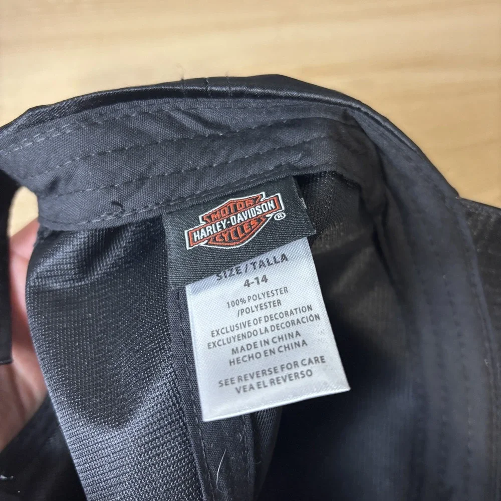 Harley-Davidson Hat Strap Back Girls Black Nylon Sequin Motorcycle Biker